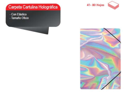 CARPETA C/ELASTICO ESTANDAR OF.CART. HOLOGRAFICA LAVORO