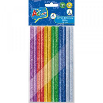 ADH. EN BARRA SILICONA 12 UN. GLITTER ART & CRAF