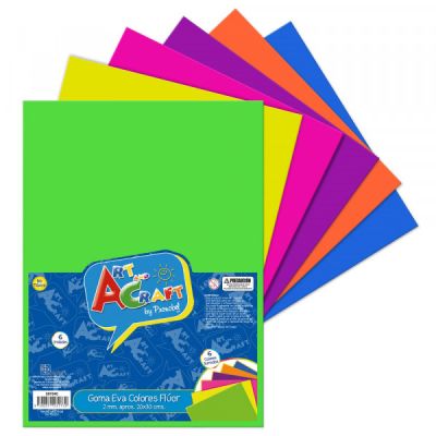 GOMA EVA COLORES FLUOR 6 PCS/BOLSA