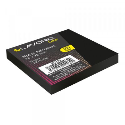 NOTA ADH. 654 76X76 MM. 1 UN. 100 HJS. NEGRA LAVORO