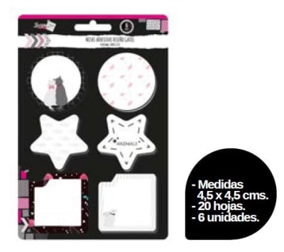 NOTA ADH 45x45mm 6UN 20HJC/U DISEÑO GATOS LAVORO