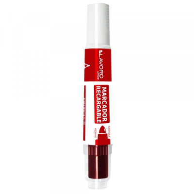 MARCADOR PIZARRA RECARGABLE PTA REDONDA ROJO LAVORO