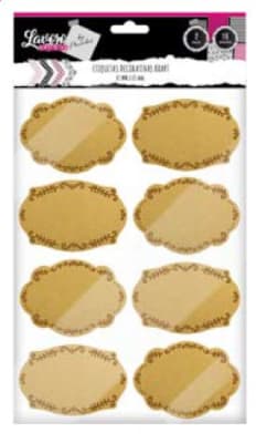 ETIQ. DECORATIVA 65MMx45MM KRAFT 2HJS 16 UNI LAVORO