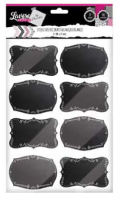 ETIQ. DECORATIVA 65MMx45MM NEGRA/BLANCO 2HJS 16 UNI LAVORO