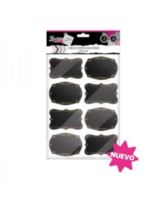 ETIQ. DECORATIVA 65MMx45MM NEGRA/DORADO 2HJS 16 UNI LAVORO