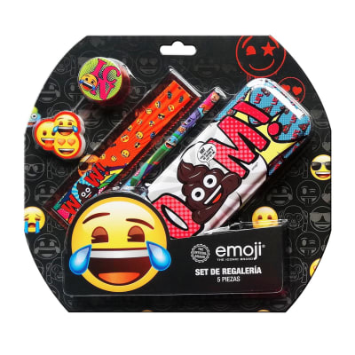 SET ESCOLAR 5PCS REDONDO EMOJI