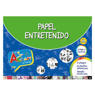 CARPETA C/PAPEL ENTRETENIDO 24 X 32 CMS 9 HJS. 18 DISEÑOS