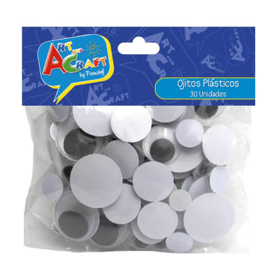 OJITOS PLAST. TAM.SURTIDOS 30 PCS ART & CRAF