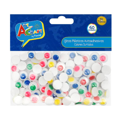 FIG. OJITOS PLASTICOS COLORES SURTIDOS 60 PCS 10MM ART & CRAF