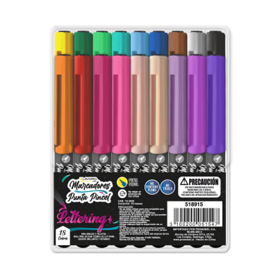 MARCADORES PUNTA PINCEL 18 COLORES 