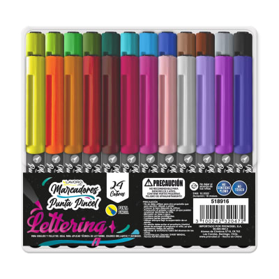 MARCADORES PUNTA PINCEL 24 COLORES
