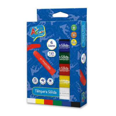 TEMPERA SOLIDA 10 GRS 6 COLORES