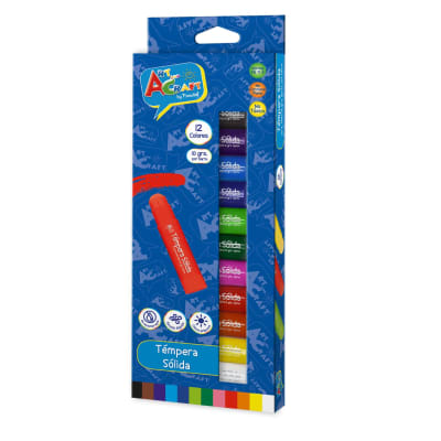 TEMPERA SOLIDA 10 GRS 12COLORES