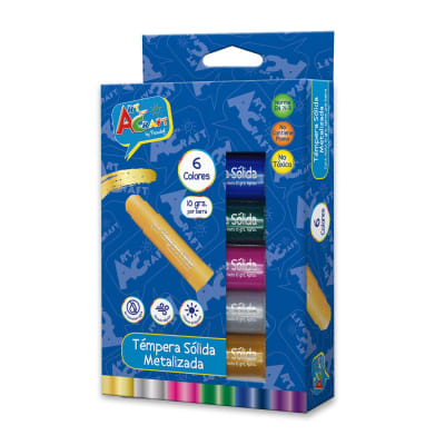 TEMPERA SOLIDA METALICA 10 GRS 6 COLORES