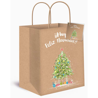 BOLSA REG.NAVIDAD KRAFT GRANDE 36X26x12CM. BOLSA REG.NAVIDAD KRAFT GRANDE 36X26x12CM.