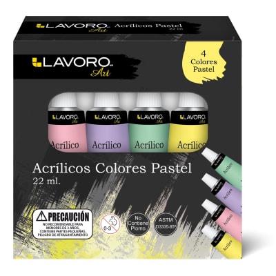 PINTURA ACRILICA COL PASTEL 4 COL 22ML
