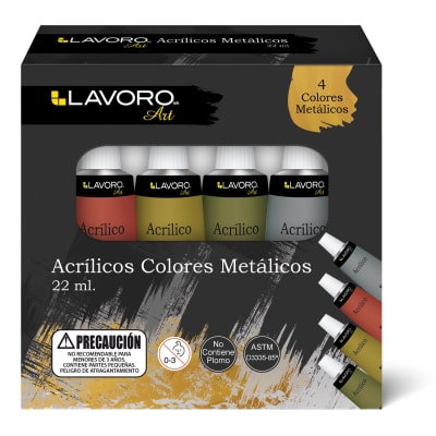 PINTURA ACRILICA COL METALICOS 4 COL 22ML