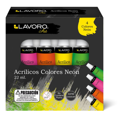 PINTURA ACRILICA COL NEON 4 COL 22ML