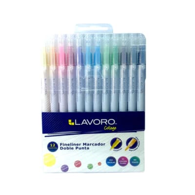 LAPIZ DOBLE PUNTA. MARCADOR FINELINER 12 COLORES