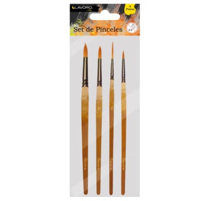 SET PINCELES ARTISTICOS 4 PCS REDONDOS