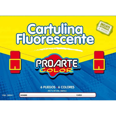 EST.CARTULINA FLUORESCENTE  6 COL 6 HJS 23,7x33