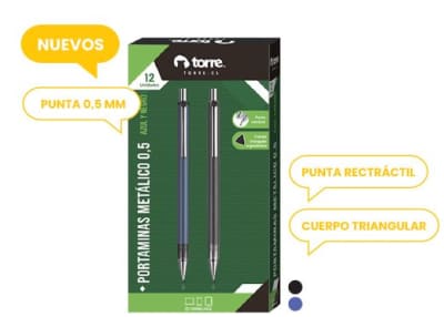PORTAMINAS 0,5 MM METALICO MIX COL TORRE