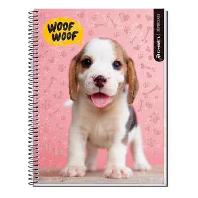 CUADERNO RHEIN SUPER CLASS CARTA PUPPIES 120 HOJAS C7MM