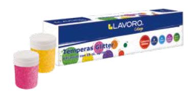 TEMPERA GLITTER 15ML 6 COLOR LAVORO