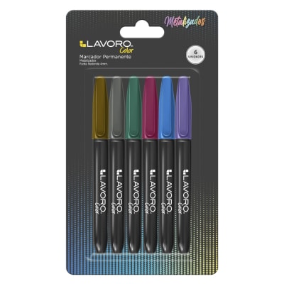 MARCADOR PERM METAL 6 COL BLISTER