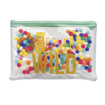 ESTUCHE PVC POMPONES COLORES