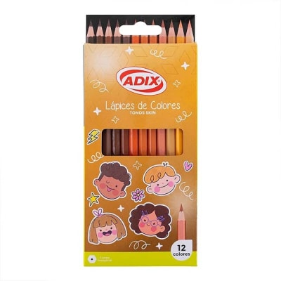 Lápiz Hexagonal 12 Colores Tono Skin (036) ADIX
