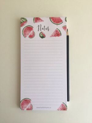 Block Notas Sandias 11x26cm Imán 50 hojas 