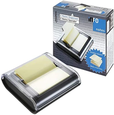 DISPENSADOR Z-NOTES NEGRO CON PAD 75x75mm INFO