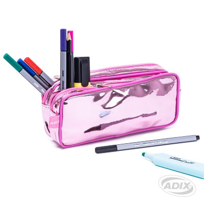 Estuche Escolar Doble Cierre Metalizado (169) ADIX