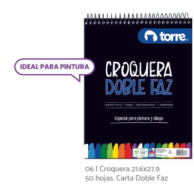 CROQUERA DOBLE FAZ CARTA 21X28 TORRE IMAGIA