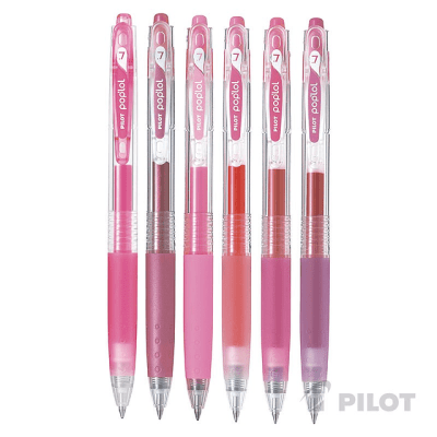 Set Lápiz Gel POPLOL 0.7 Rosados 6u PILOT