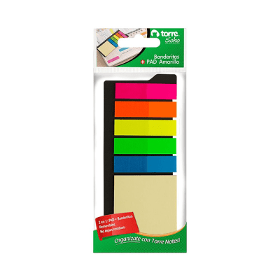 BL.TORRE NOTES BANDERITAS+PAD AMARILLO