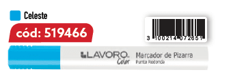 MARCADOR DE PIZARRA DESECH CELESTE PTA.RED. LAVORO