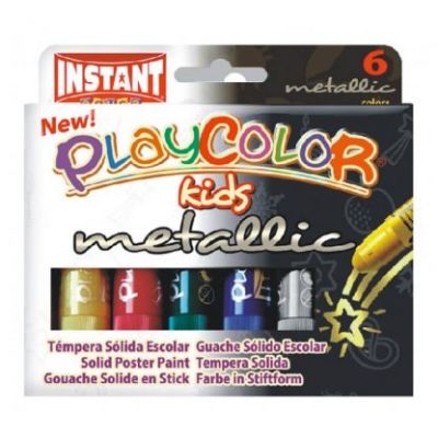 TEMPERA SOLIDA METALIZADA PLAYCOLOR 6 COL