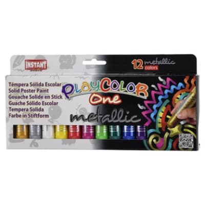 TEMPERA SOLIDA METALIZADA PLAYCOLOR 12 COL