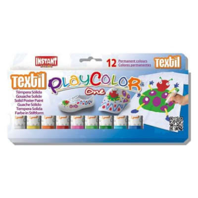 TEMPERA SOLIDA 12 COLORES TEXTIL PLAYCOLOR