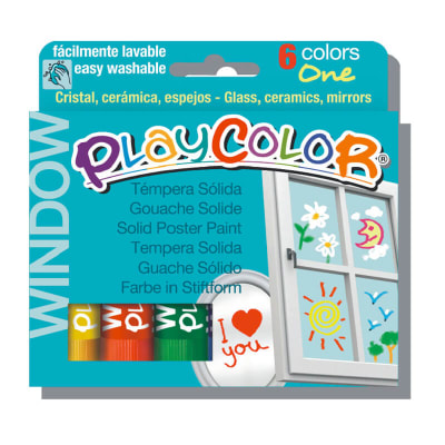 TEMPERA SOLIDA VIDRIO PLAYCOLOR 6 COL