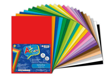 GOMA EVA 20X30 CM. 2MM. COL/SURTIDO 10 UNIDADES ART & CRAF