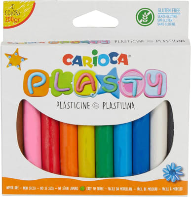 PLASTICINA 200g 10 COLORES CARIOCA