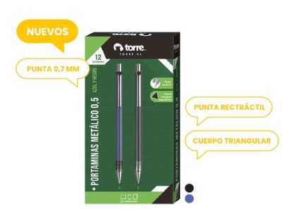 PORTAMINAS 0,7 MM METALICO MIX COL TORRE