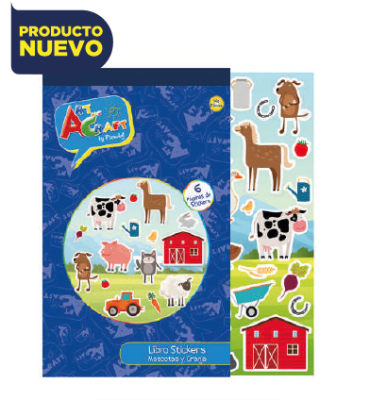 LIBRO STICKERS 6 PAG MASCOTAS Y GRANJA