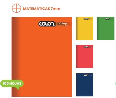 CUADERNO COLLEGE LISO 7M 100H COLON (SURTIDO)