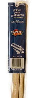 PALOS P/MAQUETAS PROARTE 50cm. 7,5x7,5 BOLSA de 3