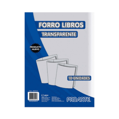 FORRO PROARTE  LIBRO TRANSPA.BOLSA 10un CAJA PDQ