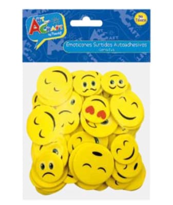 EMOTICONES SURTIDOS GOMA EVA 96 PCS ART & CRAF